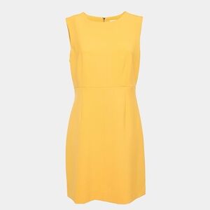 Diane von Furstenberg Yellow Caprena Sheath Dress Sleeveless Zip Size 6